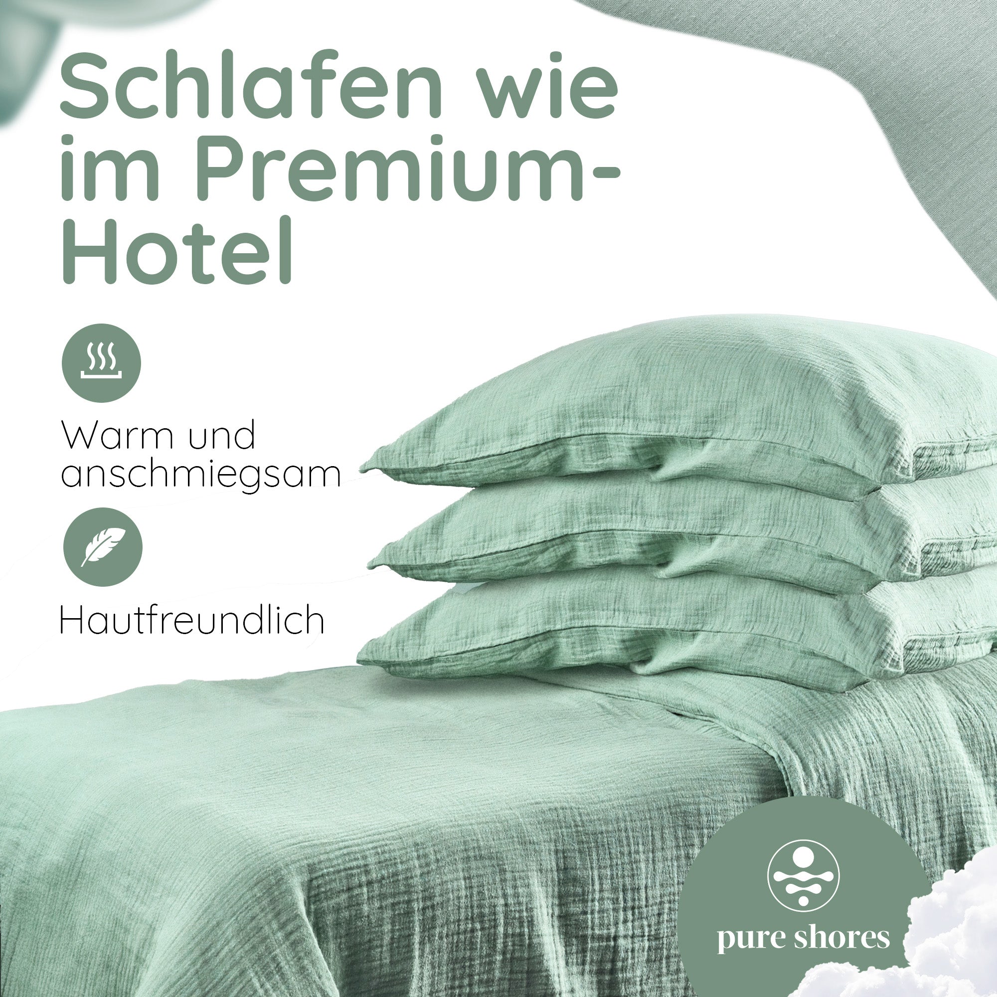 Musselin Bettwäsche [PREMIUM] 100% Baumwolle – atmungsaktiv & weich (OEKO-TEX®)