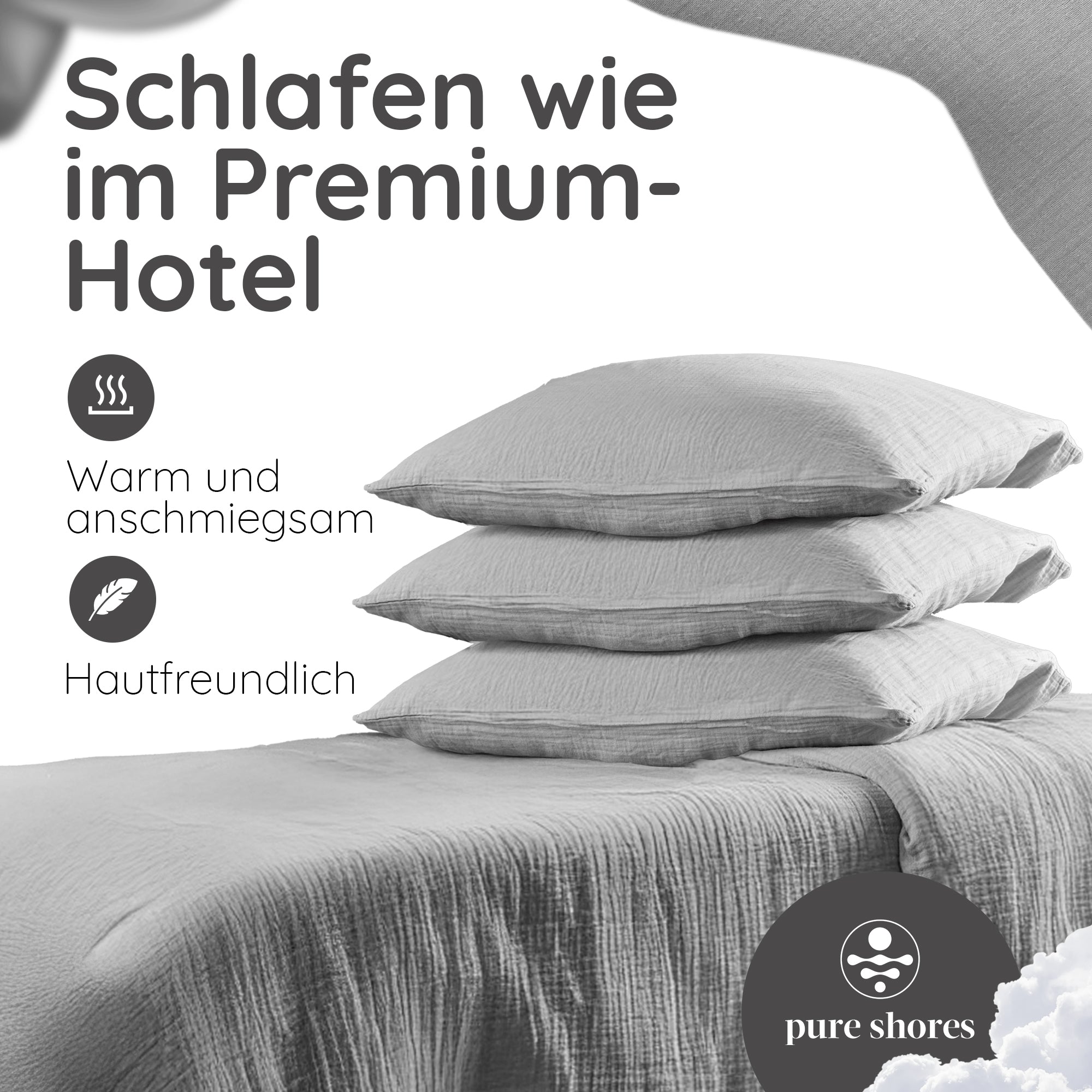 Musselin Bettwäsche [PREMIUM] 100% Baumwolle – atmungsaktiv & weich (OEKO-TEX®)