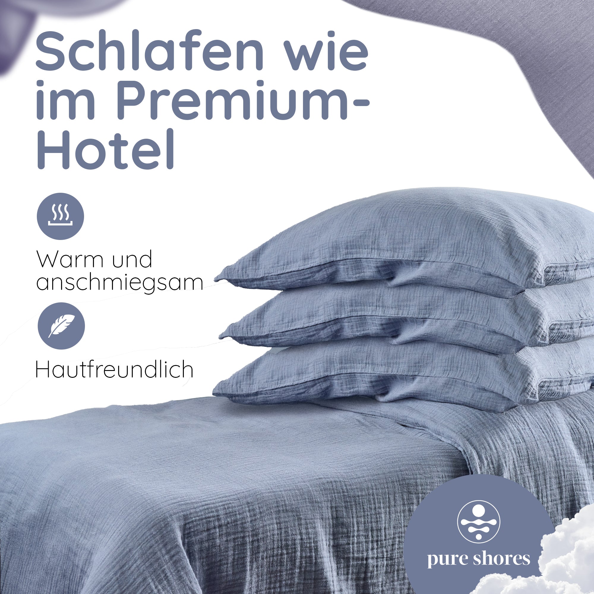 Musselin Bettwäsche [PREMIUM] 100% Baumwolle – atmungsaktiv & weich (OEKO-TEX®)