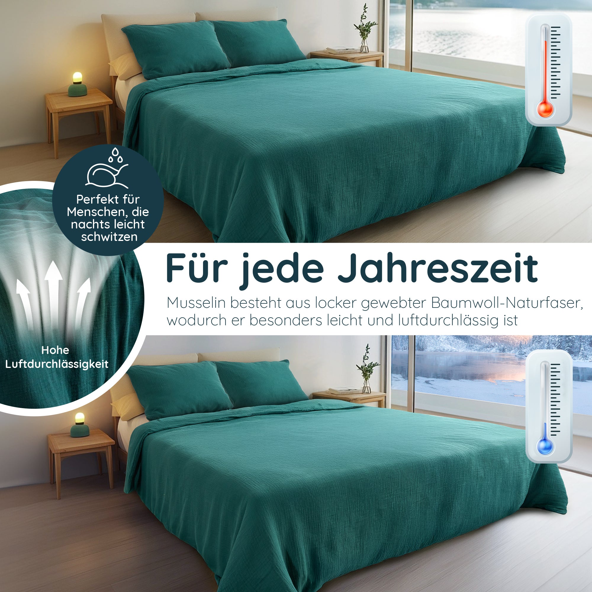 Musselin-Bettwäsche (Bio - GOTS zertifiziert)