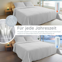 Musselin Bettwäsche [PREMIUM] 100% Baumwolle – atmungsaktiv & weich (OEKO-TEX®)