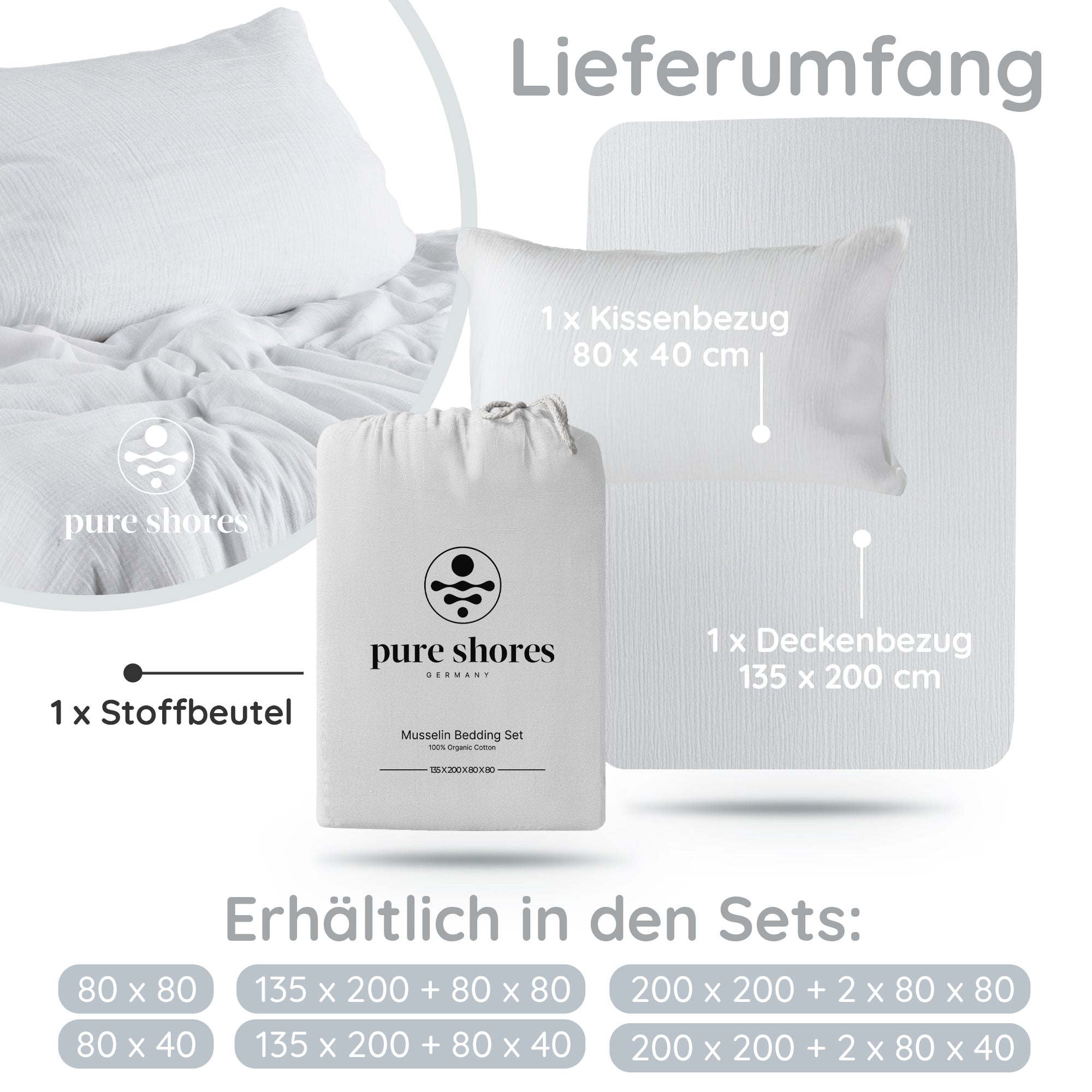 Musselin Bettwäsche [PREMIUM] 100% Baumwolle – atmungsaktiv & weich (OEKO-TEX®)