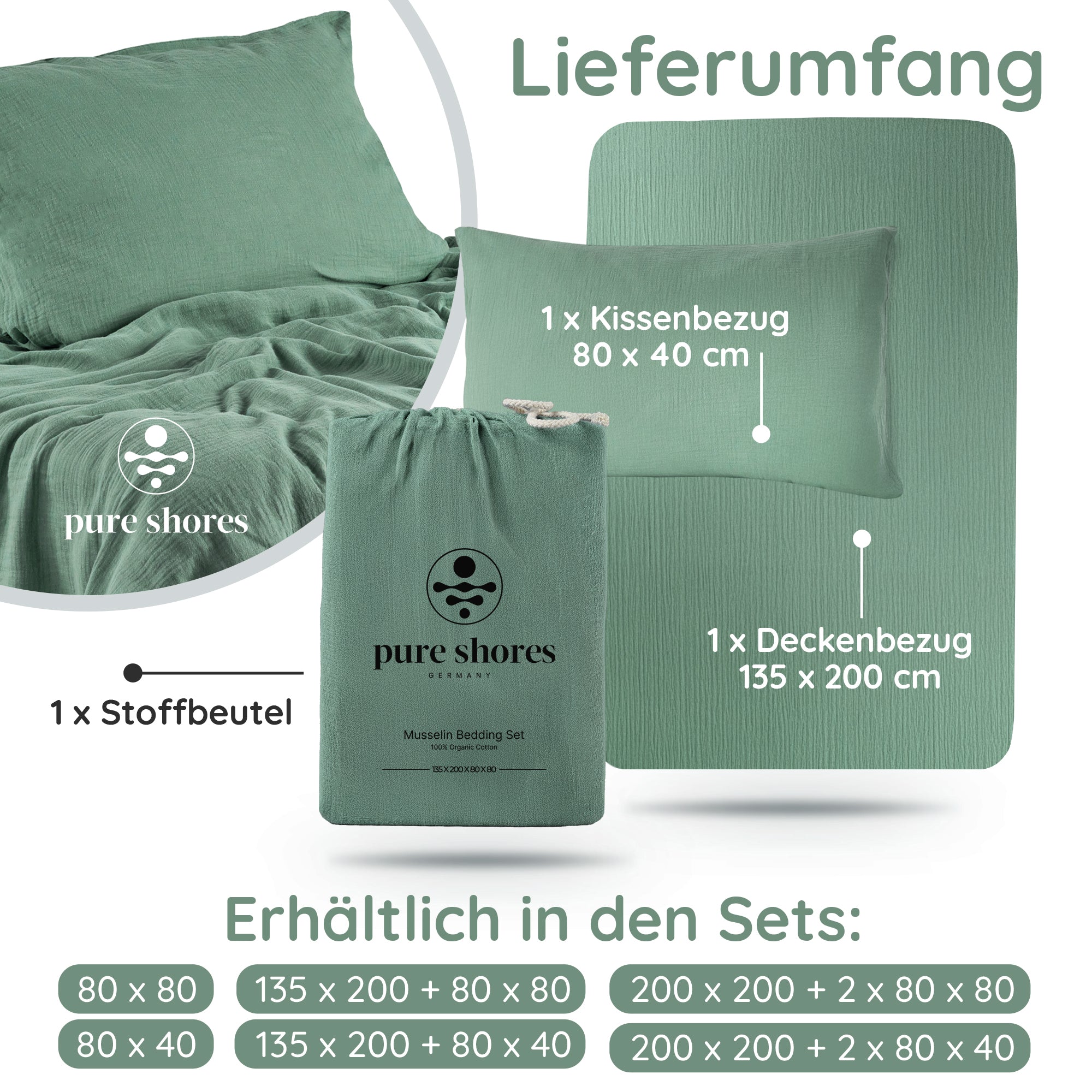 Musselin Bettwäsche [PREMIUM] 100% Baumwolle – atmungsaktiv & weich (OEKO-TEX®)