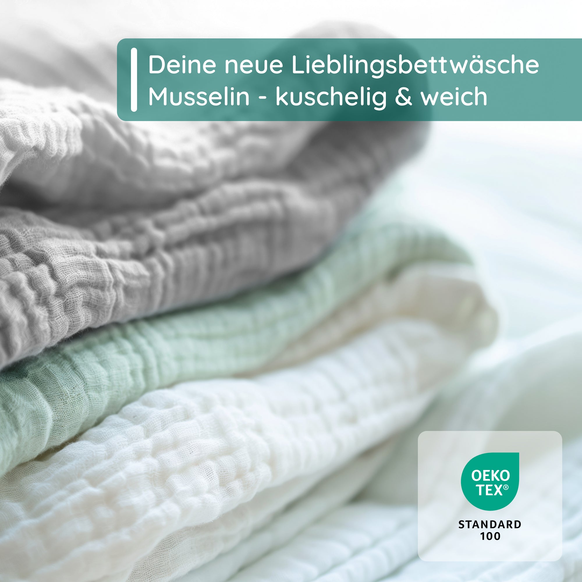 Musselin Bettwäsche [PREMIUM] 100% Baumwolle – atmungsaktiv & weich (OEKO-TEX®)