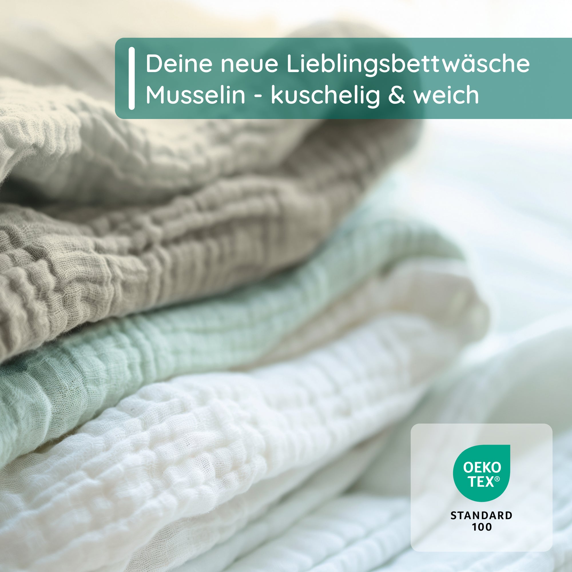 Musselin Bettwäsche [PREMIUM] 100% Baumwolle – atmungsaktiv & weich (OEKO-TEX®)