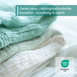 Musselin Bettwäsche [PREMIUM] 100% Baumwolle – atmungsaktiv & weich (OEKO-TEX®)